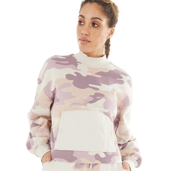New Balance Women's Camouflage Sweater - Pink and Beige small - Picture 3 of 11